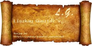 Liszkay Gusztáv névjegykártya